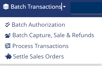 Batch Transactions Menu
