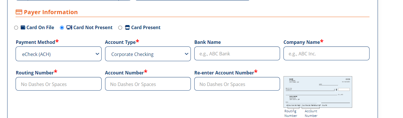 Make A Payment screen